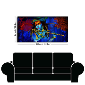 Lord Krishna Playing Flute Wall Painting