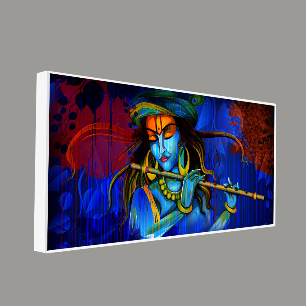 Lord Krishna Playing Flute Wall Painting