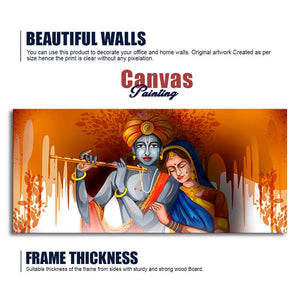 Lord Radha Krishna Beautiful Large Canvas Wall Painting