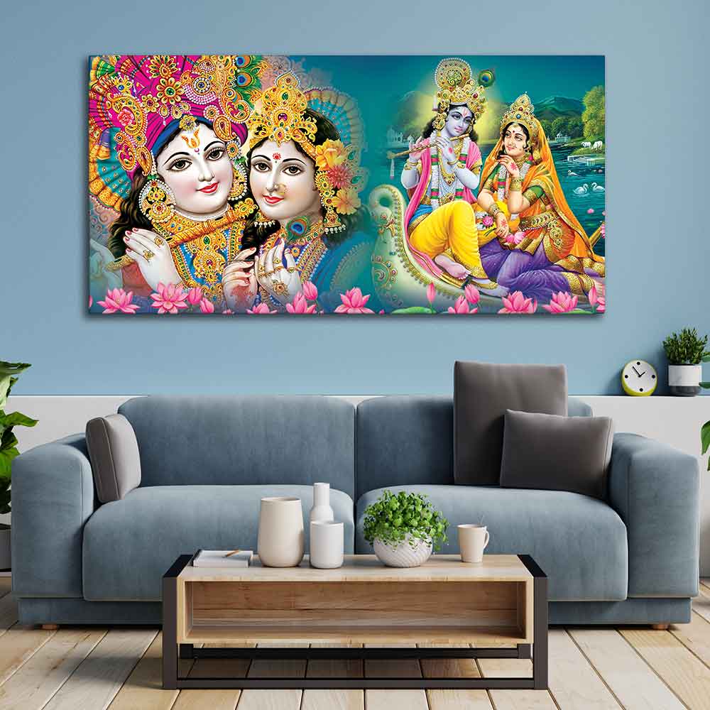 Lord Radha Krishna Religious Wall Painting