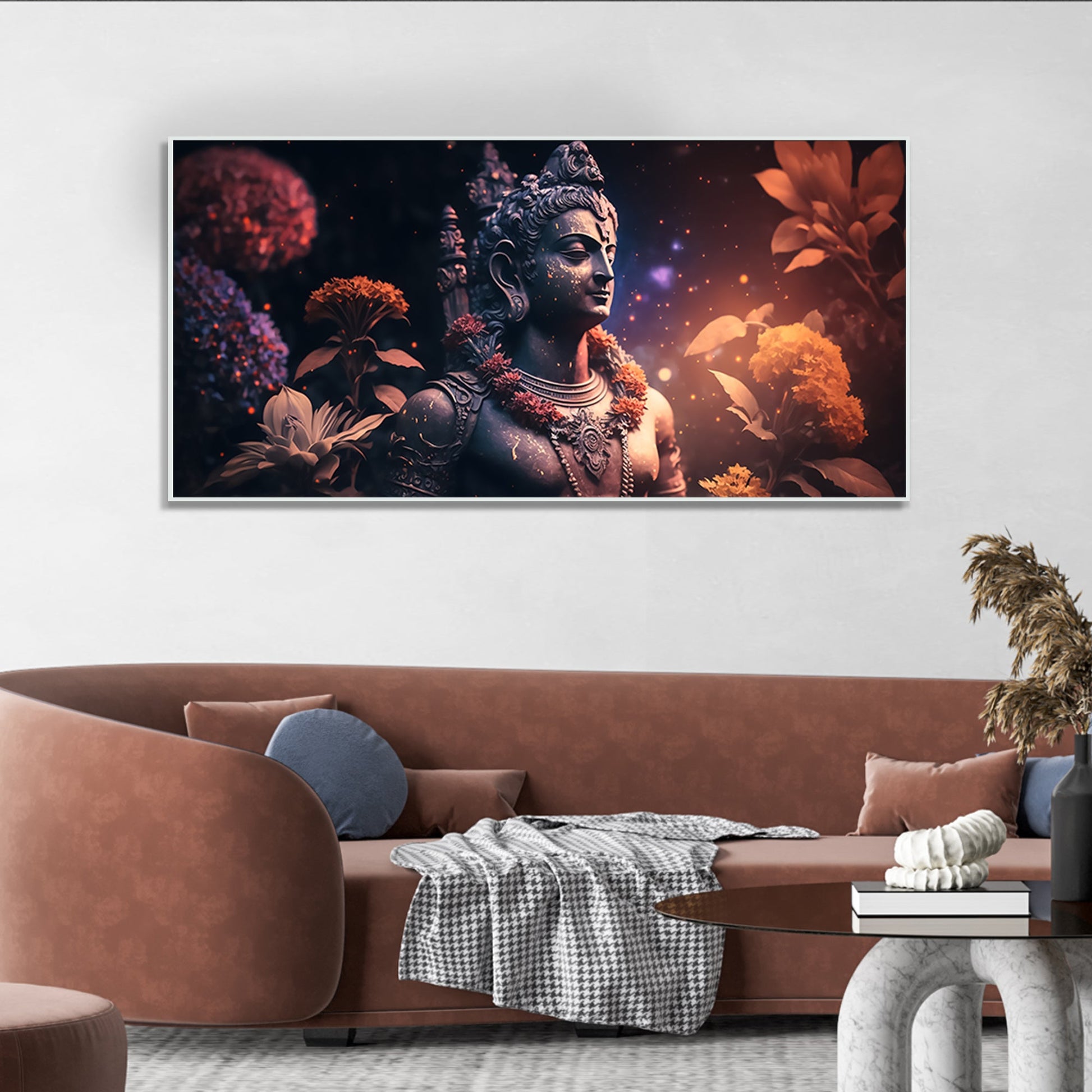 Lord Shiv Shankar Statue Premium Canvas Wall Painting