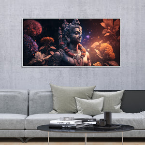 Lord Shiv Shankar Statue Premium Canvas Wall Painting