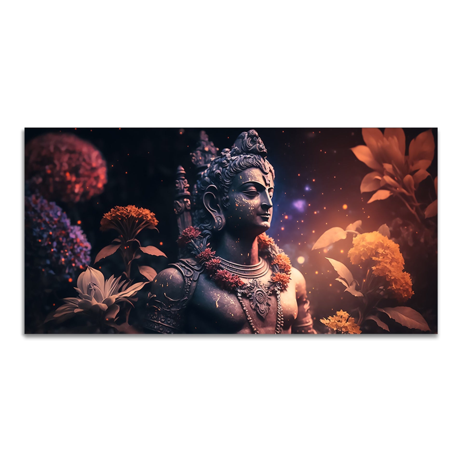 Lord Shiv Shankar Statue Premium Canvas Wall Painting