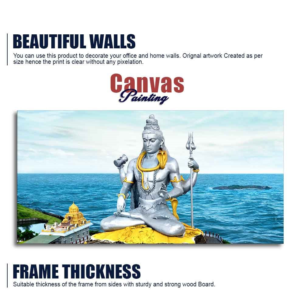 Lord Shiva Statue Canvas Wall Painting