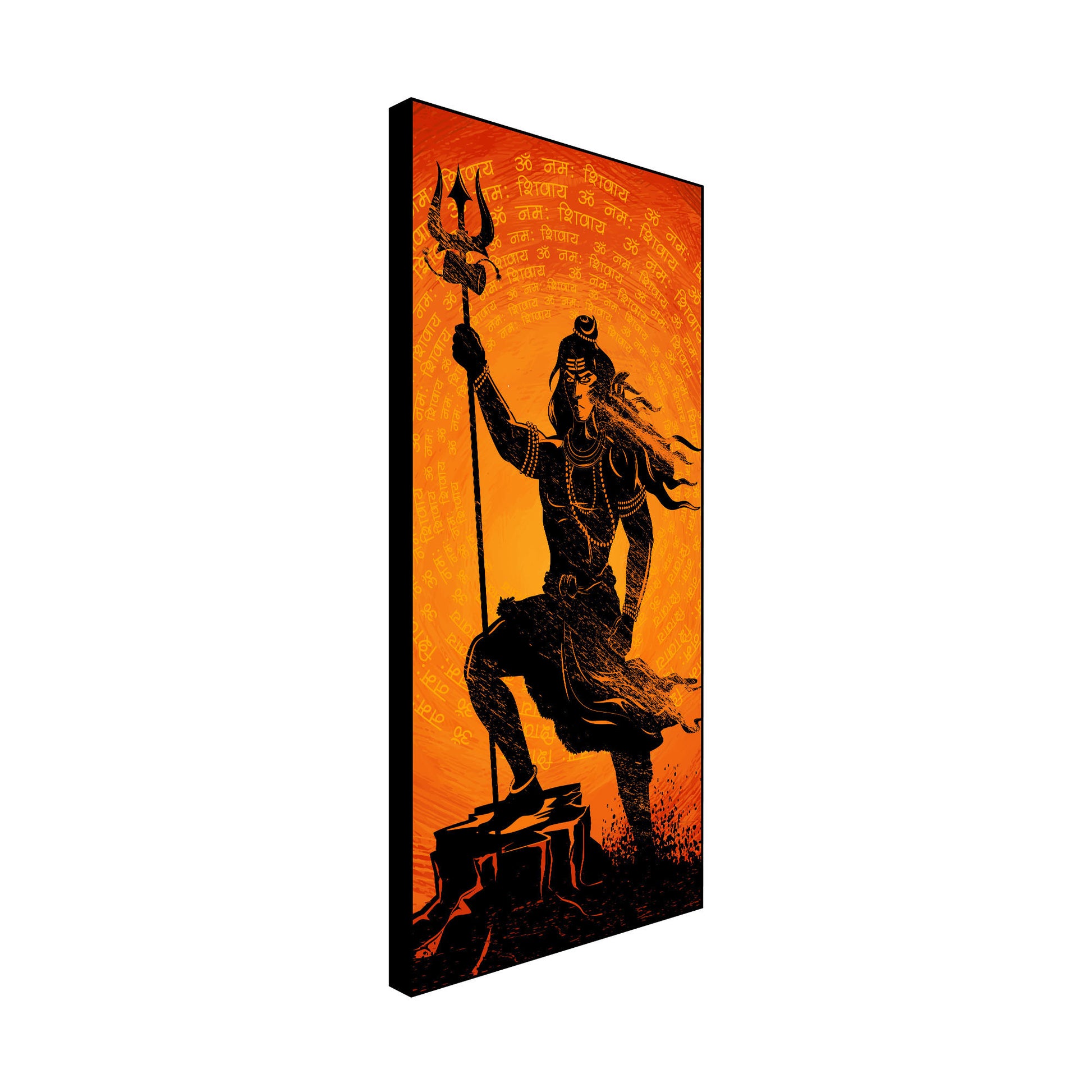 Lord Shiva with Trishul Floating Canvas Wall Painting