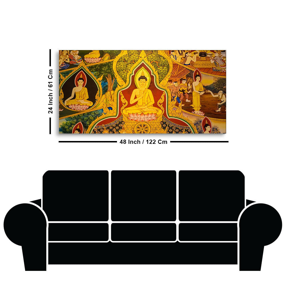 Lord Spiritual Buddha Canvas Wall Painting