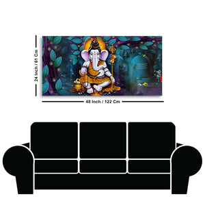 Lord Spiritual Ganesha Canvas Wall Painting