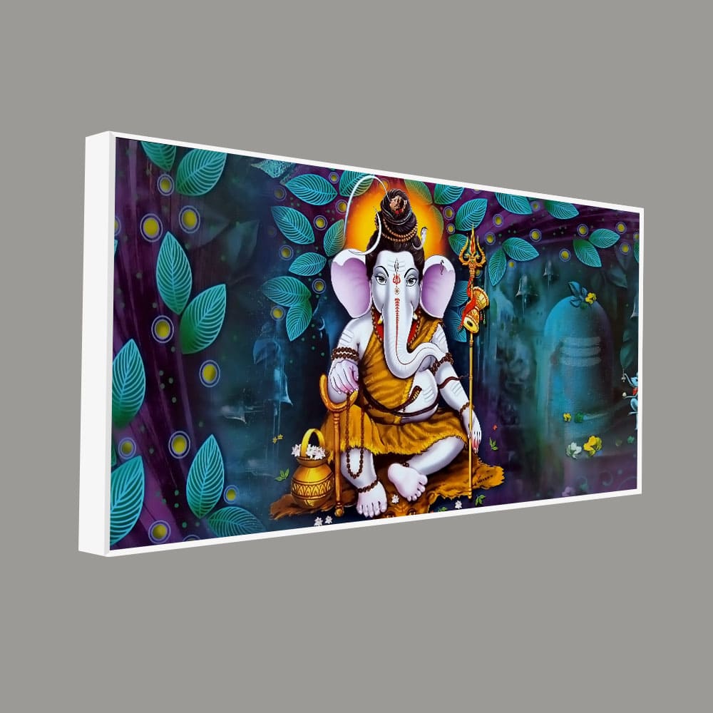 Lord Spiritual Ganesha Canvas Wall Painting