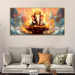 Lord Vighnaharta Ganpati Canvas Wall Painting