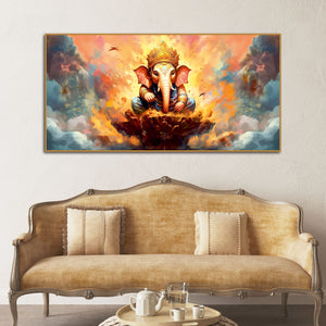 Lord Vighnaharta Ganpati Canvas Wall Painting