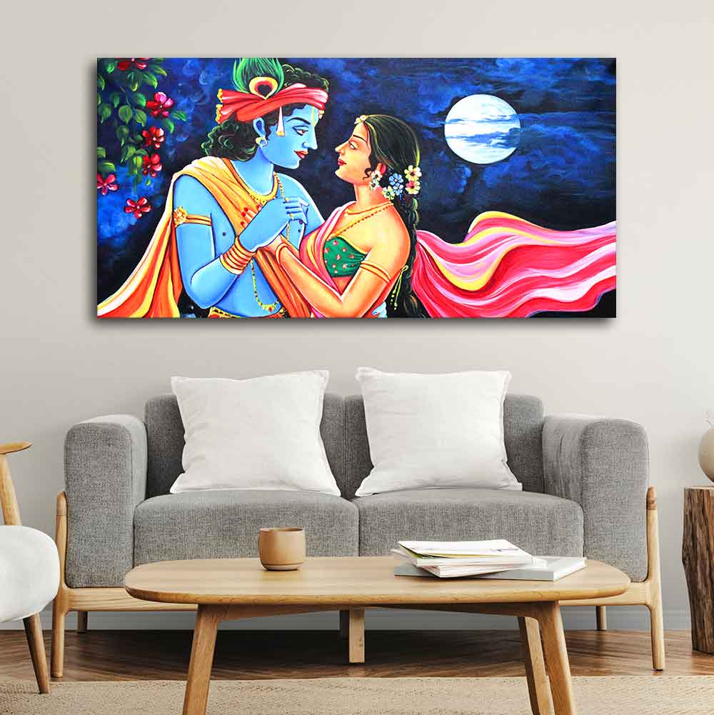 Love of Lord Radha Krishna Canvas Wall Painting