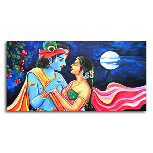 Love of Lord Radha Krishna Canvas Wall Painting