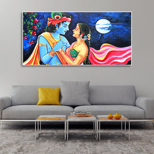 Love of Lord Radha Krishna Canvas Wall Painting