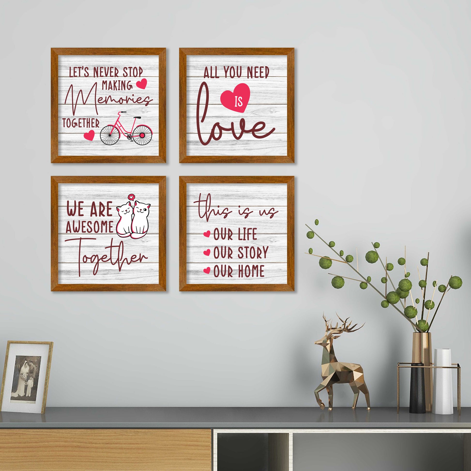 Love Quote Wall Frame Set of Four