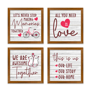 Love Quote Wall Frame Set of Four