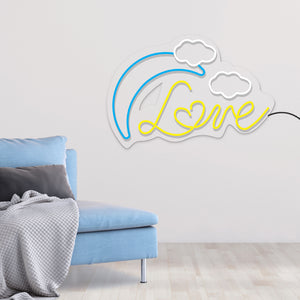 Love with Moon Light Neon Sign LED Light