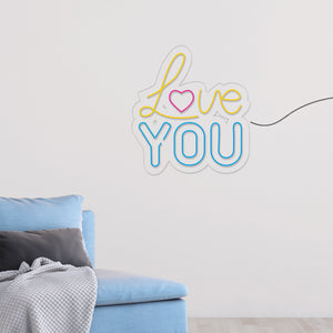 Love You Couple Text Neon Sign LED Light