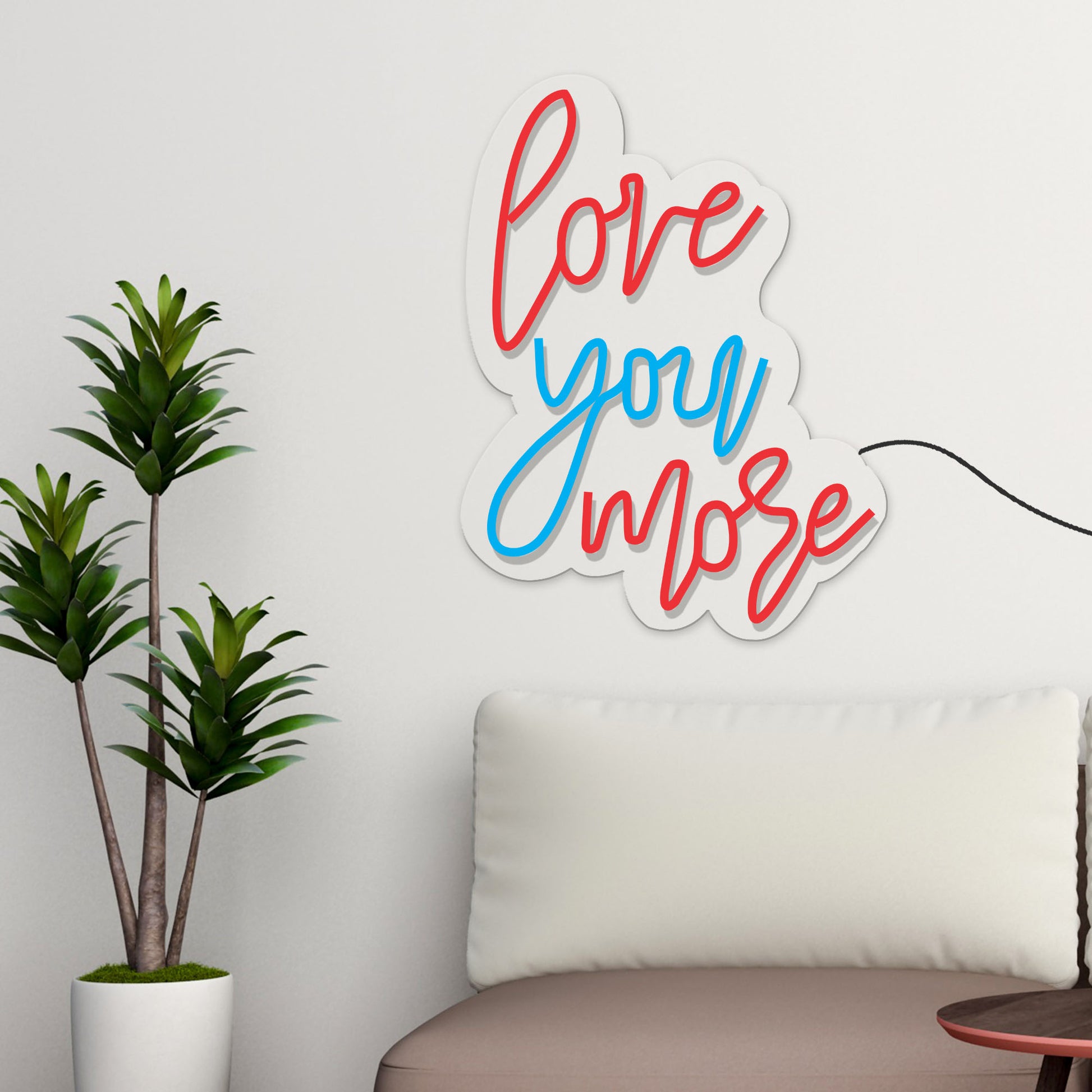 Love You More Couple Text Neon Sign LED Light