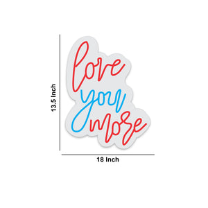 Love You More Couple Text Neon Sign LED Light