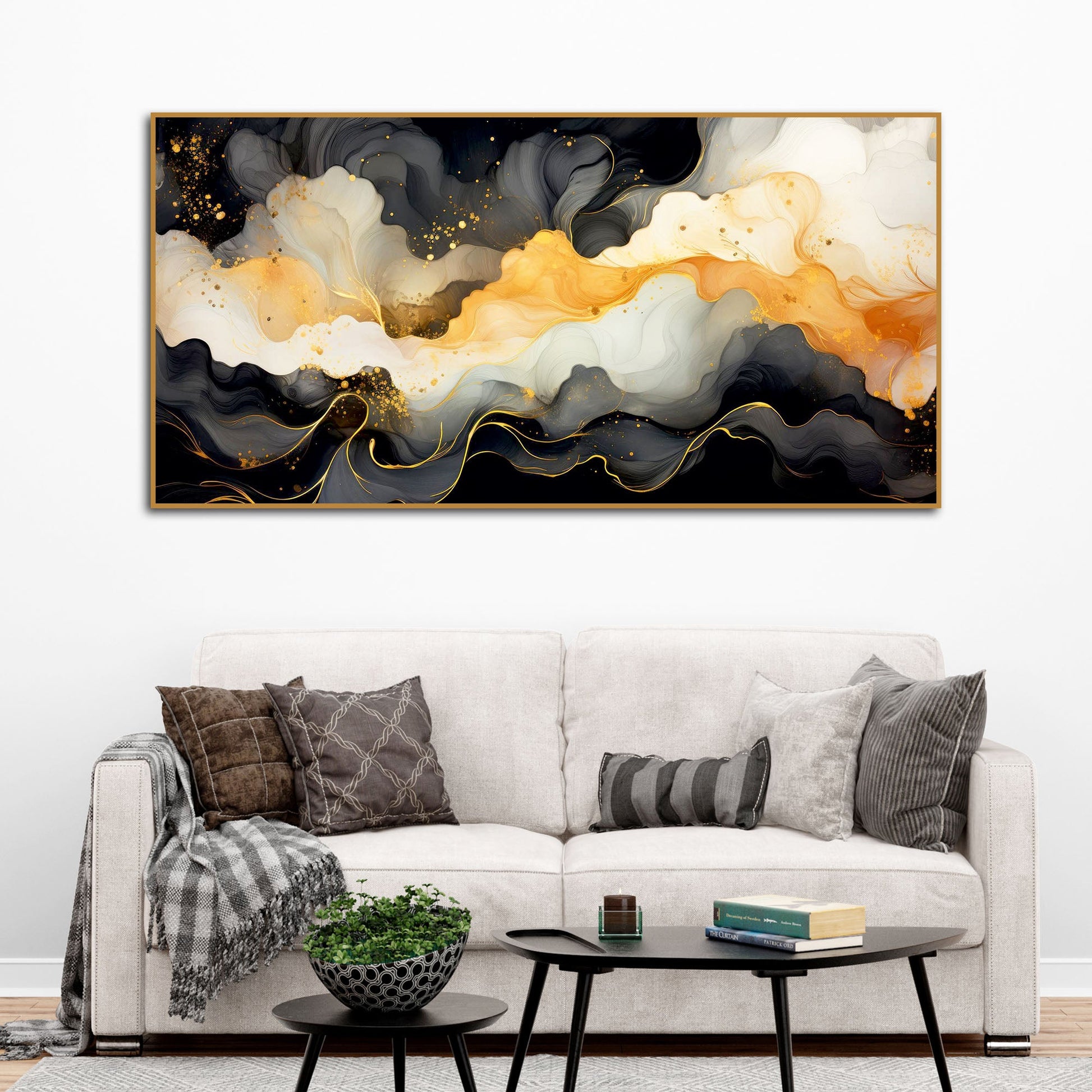 Luxury Abstract Fluid Art Canvas Wall Painting