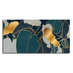 Luxury Golden Art Monstera Leaves Canvas wall Painting