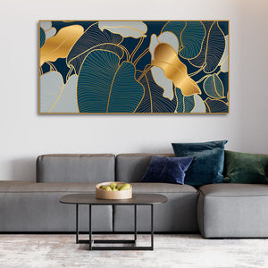 Luxury Golden Art Monstera Leaves Canvas wall Painting