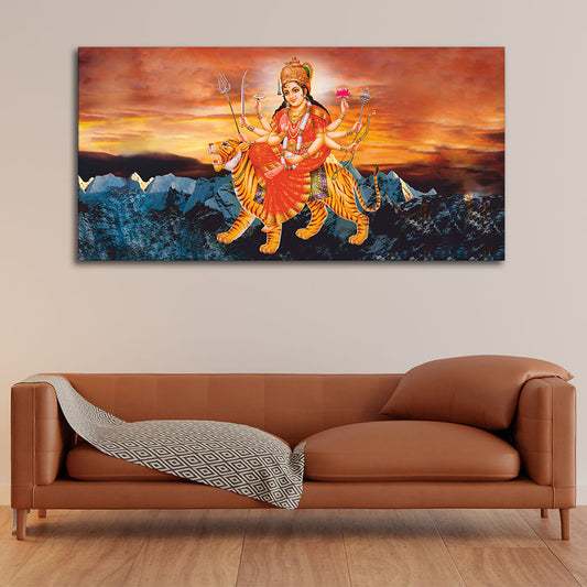 Maa Durga Bhagwati Premium Canvas Wall Painting