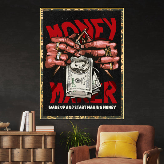 Make Your Own Money Cotton Canvas Wall Painting