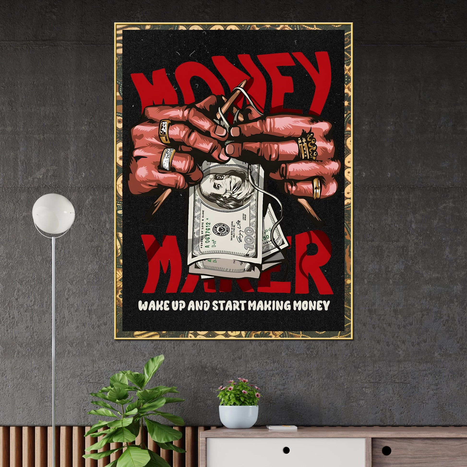 Make Your Own Money Cotton Canvas Wall Painting