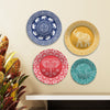 Mandala Pattern Elephants Wall Plates Painting Set of Four