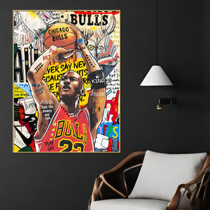 Mascot The Chicago Bulls Cotton Canvas Wall Painting