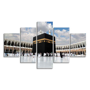 Masjid Al Haram Canvas Wall Painting of Five Pieces Set