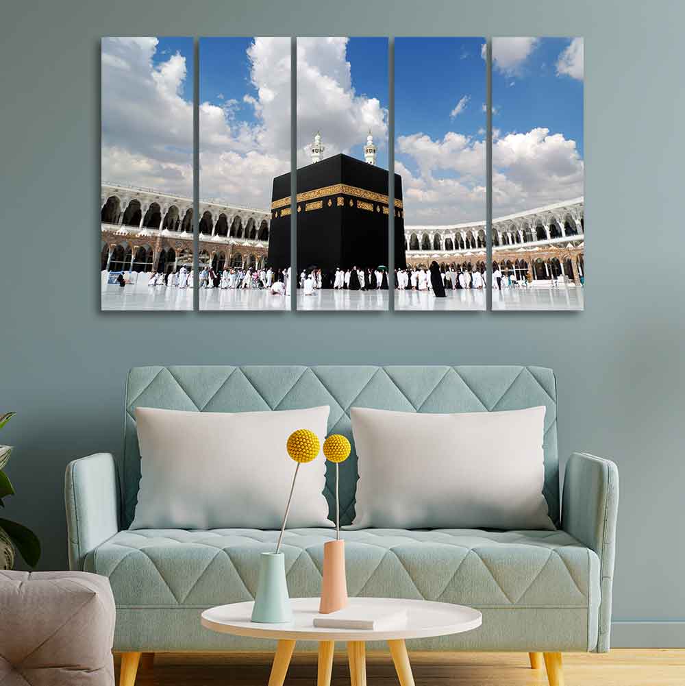 Masjid Al Haram Wall Painting of Five Pieces Set