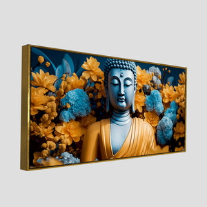 Meditating Buddha Monk Canvas Wall Painting