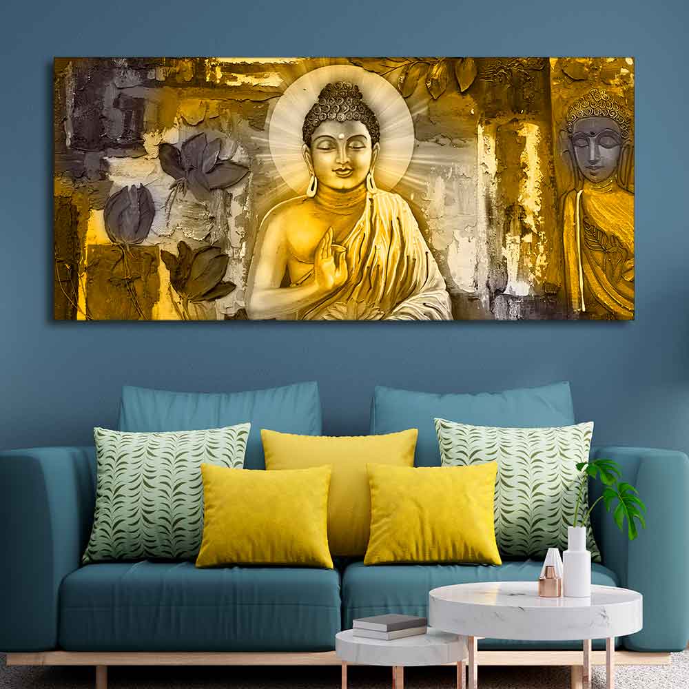 Meditating Lord Buddha Large Wall Painting