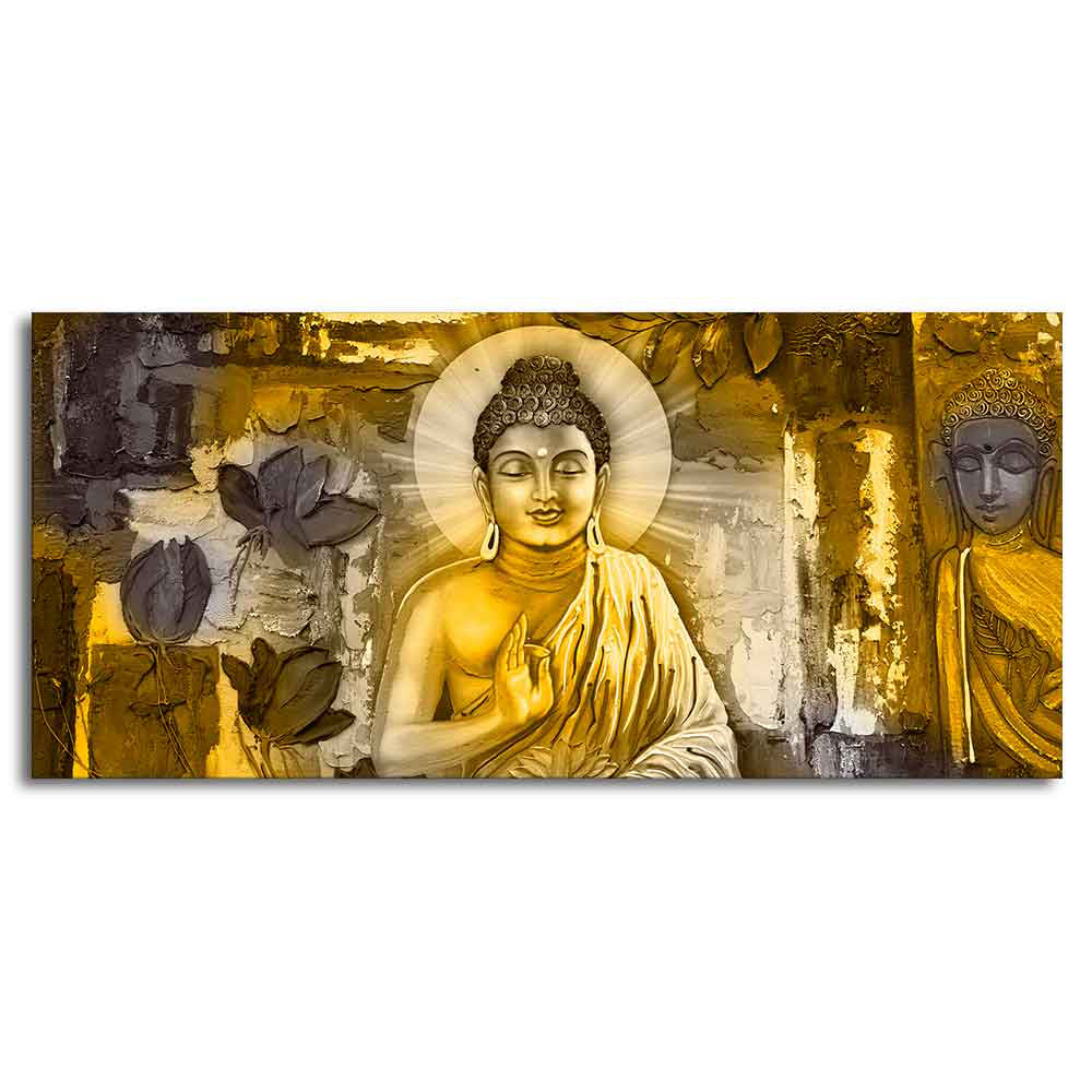 Meditating Lord Buddha Large Wall Painting