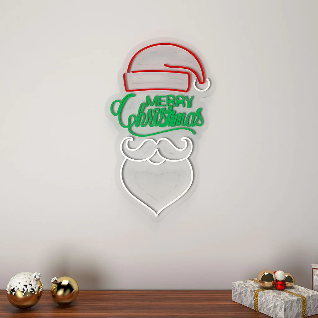 Merry Christmas Santa Design Neon LED Light