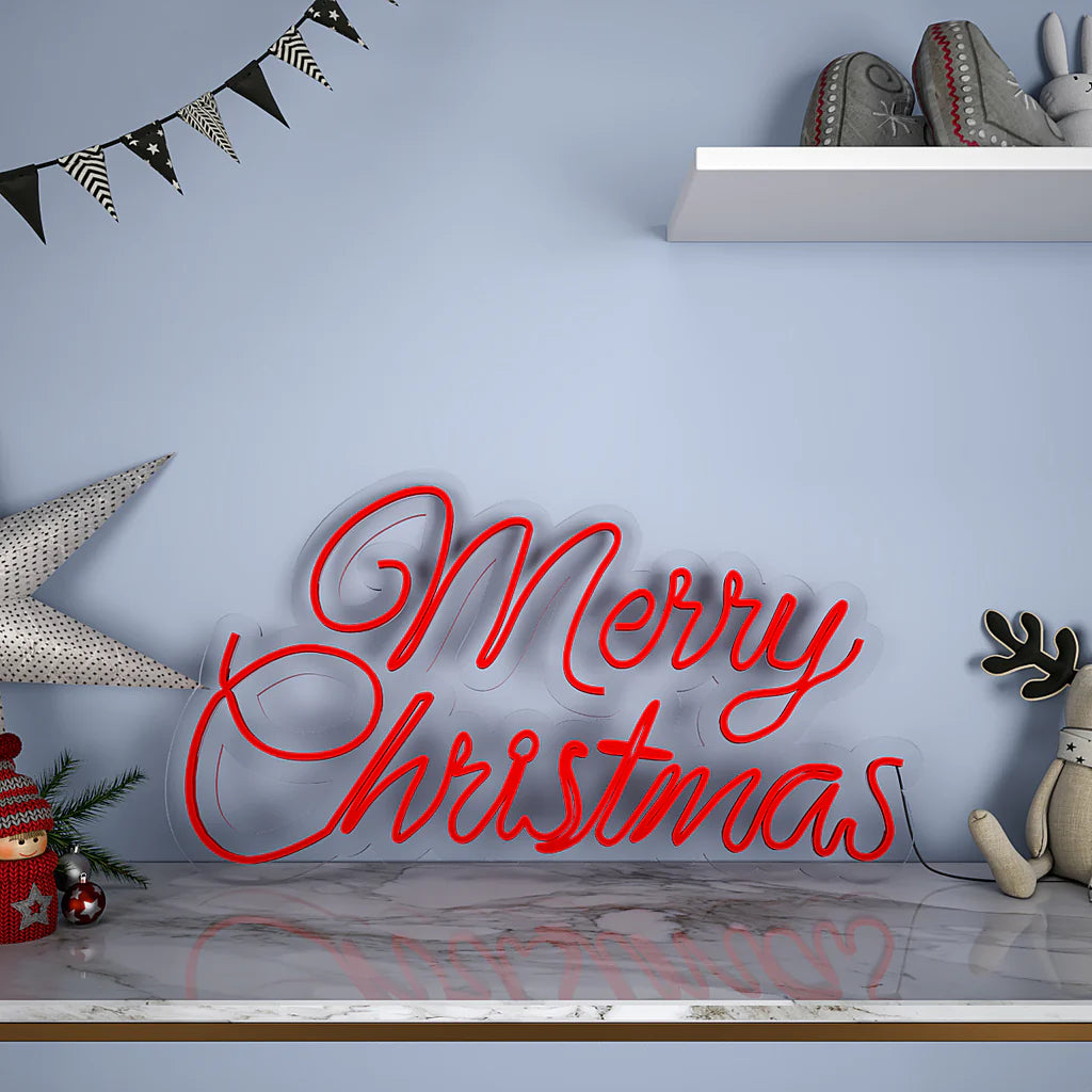 Merry Christmas Text Neon LED Light