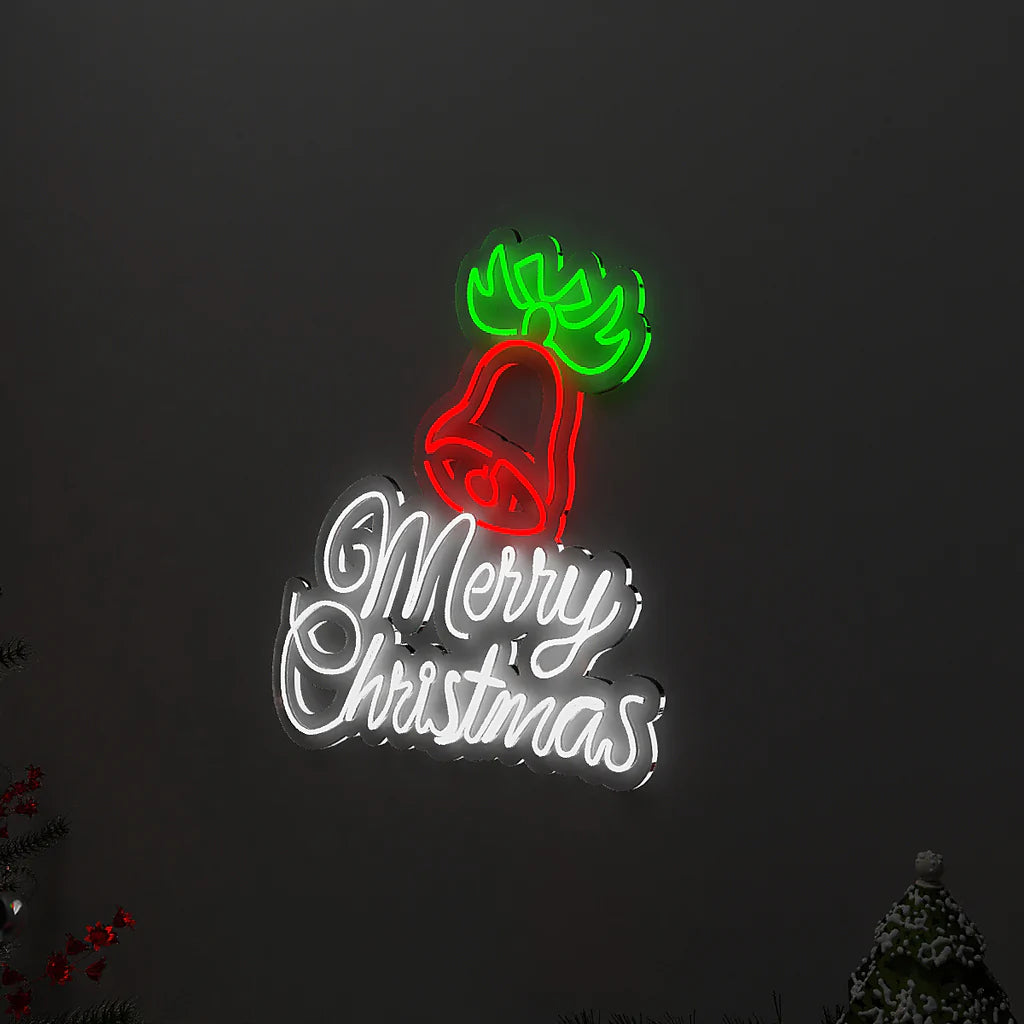 Merry Christmas with Bell LED Neon Light