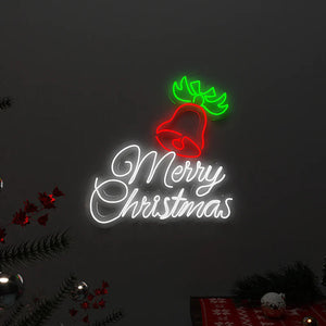 Merry Christmas with Bell LED Neon Light