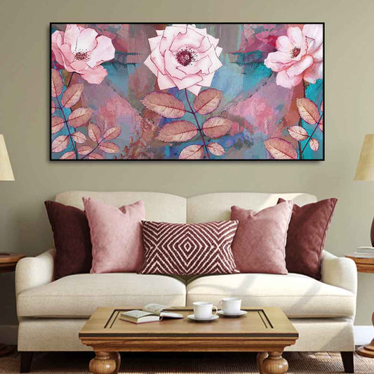 Modern Abstract Art of Pink Rose Wall Painting