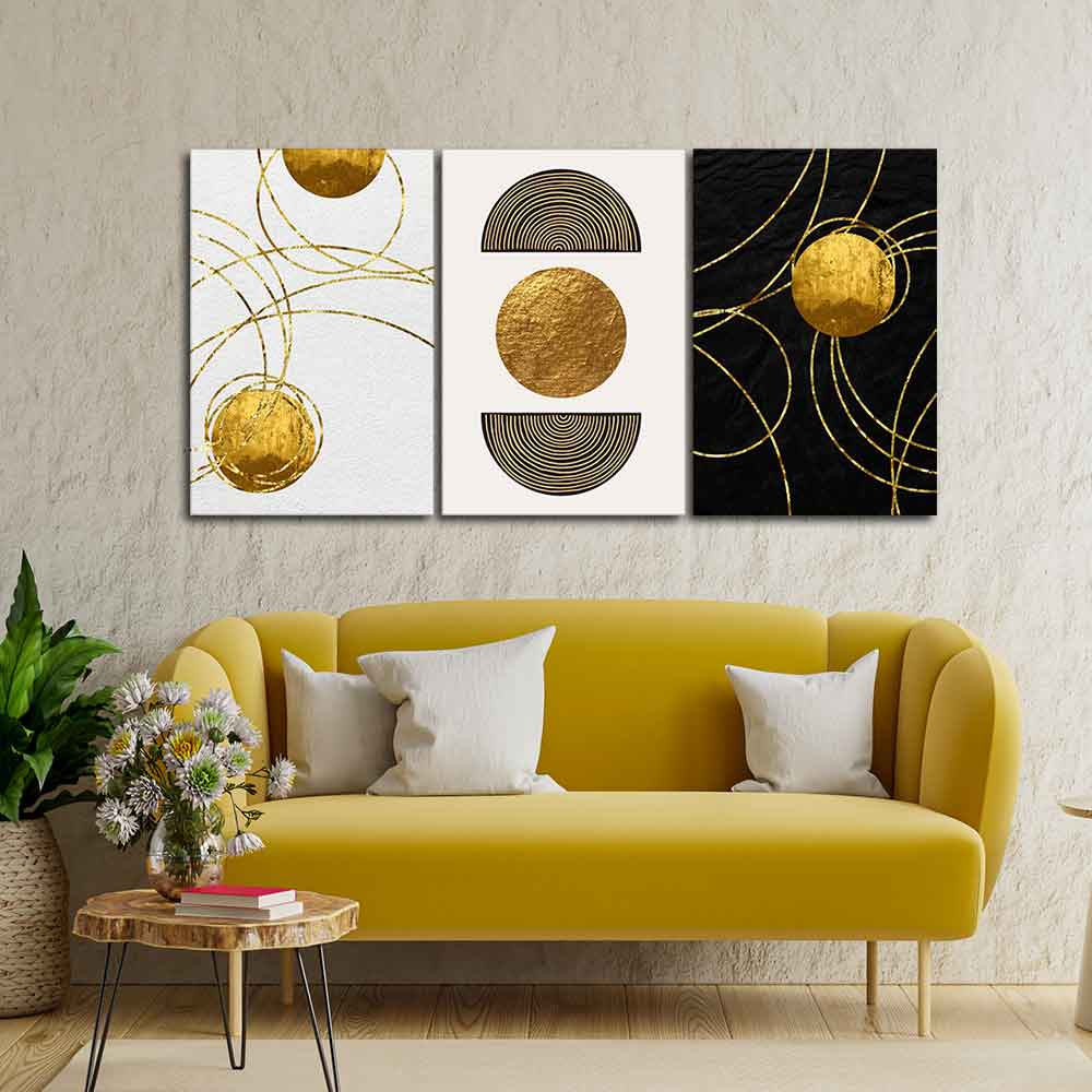 Modern Abstract Art Wall Painting of 3 Pieces