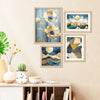 Modern Art of Mountains with the Moon Wall Frame Set of Four