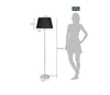 Modern Artistic Silver Metal Finish Sleek Black Color Floor Lamp
