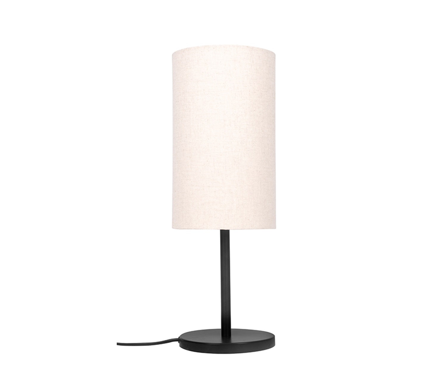 Modern Decorative Sleek Table Lamp Black Polished with Cylinder Lampshade