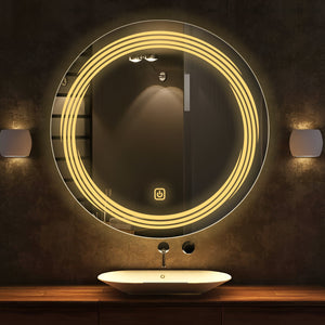 Modern Designer LED Rounded Shape Bathroom Wall Mirror