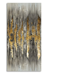 Modern Golden Abstract Pattern Premium Canvas Wall Painting