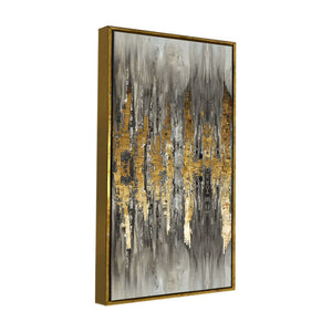 Modern Golden Abstract Pattern Premium Canvas Wall Painting