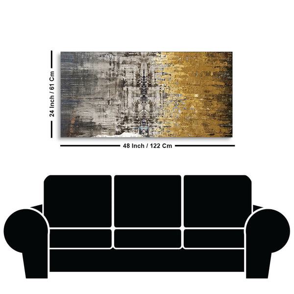 Modern Golden Abstract Textured Premium Canvas Wall Painting