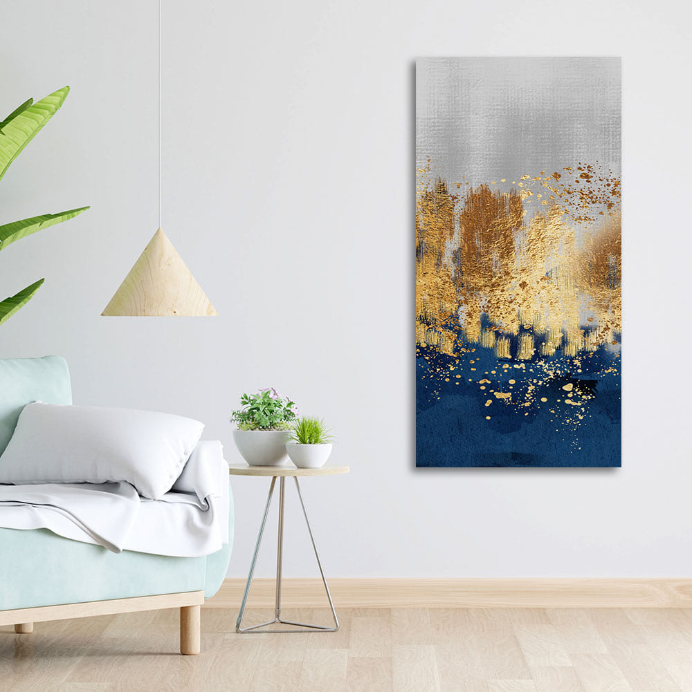 Modern Golden Art Textured Design Canvas Wall Painting